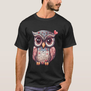 Schattige Uil Liefhebbers Vogel Uil Hartjes Dieren T-shirt