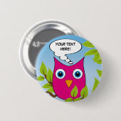  schattige uil - meerdere kleuren ronde button 5,7 cm (Voorkant /achterkant)