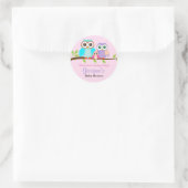 Schattige Uil Meisje Baby shower Stickers (Tas)