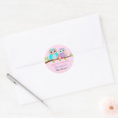 Schattige Uil Meisje Baby shower Stickers (Envelop)