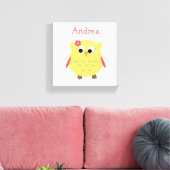 Schattige Uil meisje voor kinderkamer Canvas Afdruk (Insitu (Woonkamer))