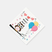 Schattige uil met ballonnen en harten Baby shower Servet (Hoek)