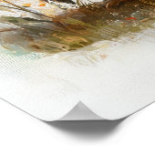 Schattige uil met Oranje ballon - grillige Autum Poster (Hoek)