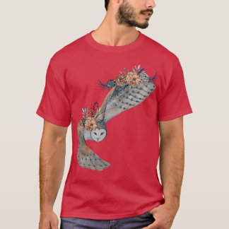 schattige uil met zonnebloem t-shirt