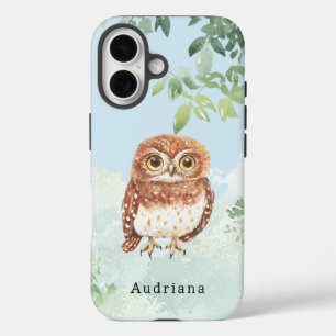 Schattige uil Oerwoud dier iPhone 16 Hoesje