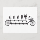schattige uil op tandem fiets briefkaart (Voorkant)