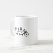 schattige uil op tandem fiets koffiemok (Voorkant links)
