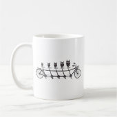 schattige uil op tandem fiets koffiemok (Links)