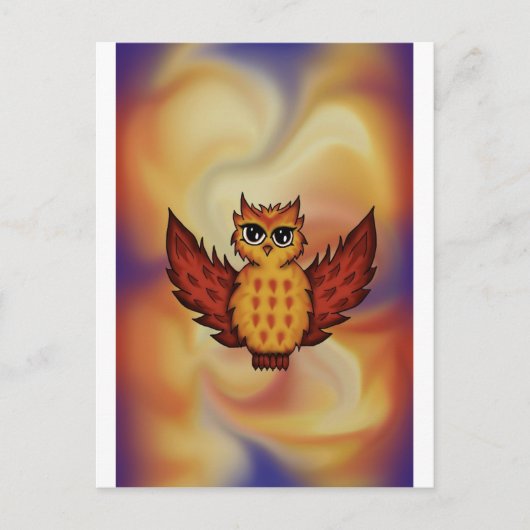 schattige uil rood briefkaart (Voorkant)