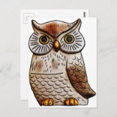 schattige uil, schattig, vogel, grappig, dierlijk, briefkaart (Voorkant / Achterkant)