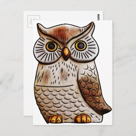 schattige uil, schattig, vogel, grappig, dierlijk, briefkaart (Voorkant / Achterkant)
