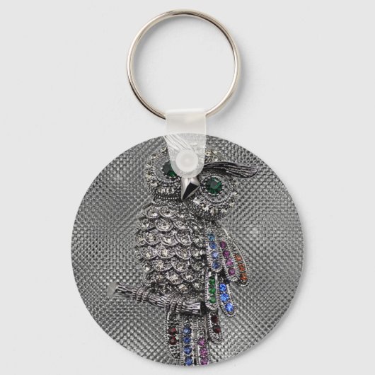 schattige uil sleutelhanger (Voorkant)