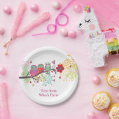 schattige uil, uil, bloem, Bord van bloempapier (Feest)