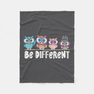Schattige Uil, Uil Wees Verschillend, Wees Jezelf, Fleece Deken