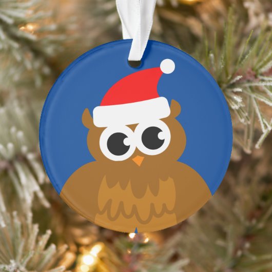Schattige uil vogel cartoon aangepaste kerstfoto ornament (Boom)