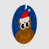 Schattige uil vogel cartoon aangepaste kerstfoto ornament (voorkant)