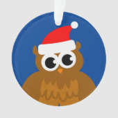 Schattige uil vogel cartoon aangepaste kerstfoto ornament (voorkant)