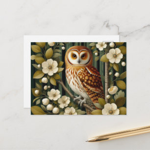 Schattige uil vogelliefhebbers briefkaart