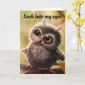 SCHATTIGE UIL ZEGT OP ZIJN MANIER "GEFELICITEERD M KAART (Gele Bloem)