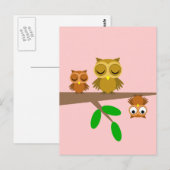 schattige uilen briefkaart (Voorkant / Achterkant)