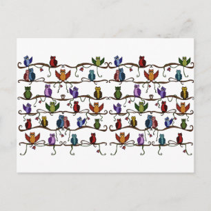 schattige uilen briefkaart