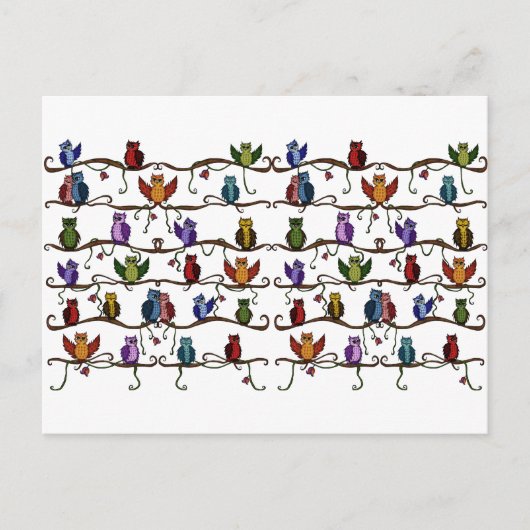 schattige uilen briefkaart (Voorkant)