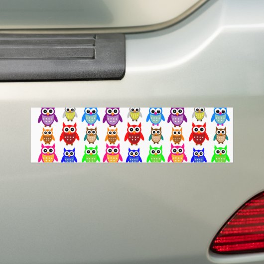 schattige uilen bumpersticker (Op auto)