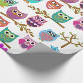schattige uilen cadeaupapier (Hoek)
