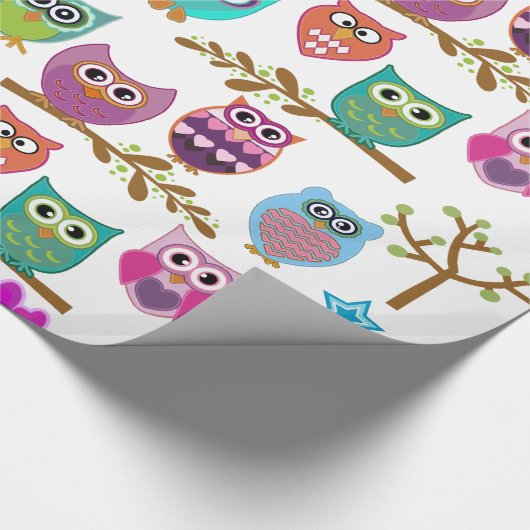 schattige uilen cadeaupapier (Hoek)