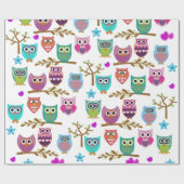schattige uilen cadeaupapier (Vlak)