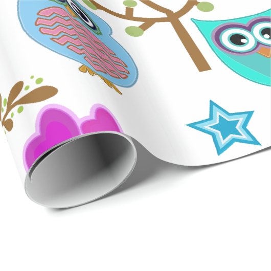 schattige uilen cadeaupapier (Rol Hoek)