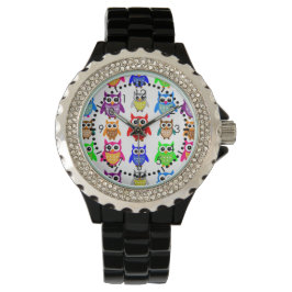 schattige uilen horloge