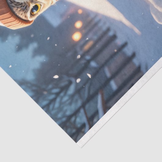 Schattige uilen in wintersneeuw - Decoupage - Tissuepapier (Detail)