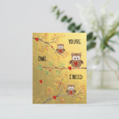 Schattige Uilen | Jij bent de uil die ik nodig heb Briefkaart (Staand voorkant)