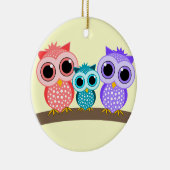 schattige uilen keramisch ornament (Rechts)