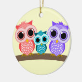 schattige uilen keramisch ornament (Links)