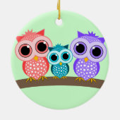schattige uilen keramisch ornament (Achterkant)