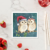 Schattige Uilen Kerstmis Servet (Insitu)