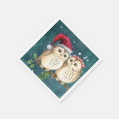 Schattige Uilen Kerstmis Servet (Hoek)