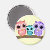 schattige uilen magneet (Voorkant / Achterkant)