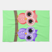 schattige uilen theedoek (Horizontaal)