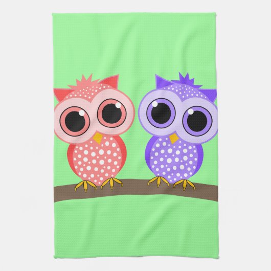 schattige uilen theedoek (Verticaal)