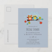 Schattige UILEN Thema Trouwen Blauw Oranje Briefkaart (Voorkant / Achterkant)