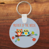 Schattige UILEN Thema Trouwen Blauw Oranje Sleutelhanger (Voorkant)