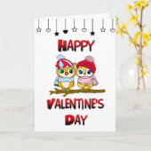 Schattige Uilen | Valentijnsdag | Ik Hou van Jou K Kaart (Gele Bloem)