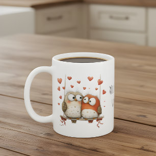 Schattige Uilengeliefjes Wil je mijn Valentijn zij Koffiemok