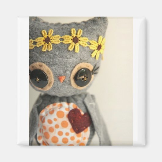 schattige uilenmagneet magneet (Voorkant)