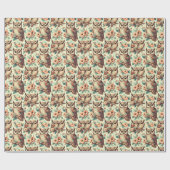  Schattige uilenpatroon Cadeaupapier (Vlak)