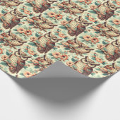  Schattige uilenpatroon Cadeaupapier (Hoek)
