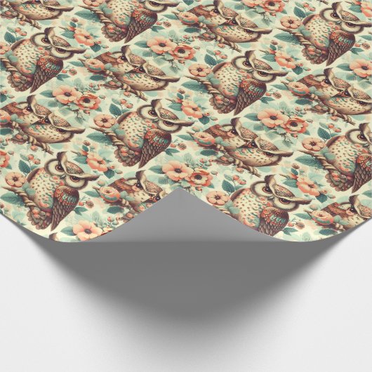 Schattige uilenpatroon Cadeaupapier (Hoek)